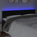 vidaXL Tăblie de pat cu LED, negru, 180x5x78/88 cm, catifea vidaXL Tăblie de pat cu LED, negru, 180x5x78/88 cm, catifea