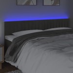 vidaXL Tăblie de pat cu LED, gri închis, 200x5x78/88 cm, catifea vidaXL Tăblie de pat cu LED, gri închis, 200x5x78/88 cm, catifea