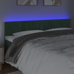 vidaXL Tăblie de pat cu LED, verde închis, 200x5x78/88 cm, catifea vidaXL Tăblie de pat cu LED, verde închis, 200x5x78/88 cm, catifea