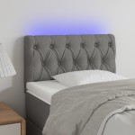 vidaXL Tăblie de pat cu LED, gri deschis, 80x7x78/88 cm, textil vidaXL Tăblie de pat cu LED, gri deschis, 80x7x78/88 cm, textil