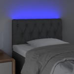 vidaXL Tăblie de pat cu LED, gri închis, 80x7x78/88 cm, textil