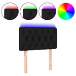 vidaXL Tăblie de pat cu LED, negru, 80x7x78/88 cm, textil