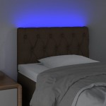 vidaXL Tăblie de pat cu LED, maro închis, 80x7x78/88 cm, textil vidaXL Tăblie de pat cu LED, maro închis, 80x7x78/88 cm, textil