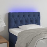 vidaXL Tăblie de pat cu LED, albastru, 80x7x78/88 cm, textil
