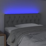vidaXL Tăblie de pat cu LED, gri deschis, 90x7x78/88 cm, textil vidaXL Tăblie de pat cu LED, gri deschis, 90x7x78/88 cm, textil