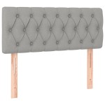 vidaXL Tăblie de pat cu LED, gri deschis, 90x7x78/88 cm, textil vidaXL Tăblie de pat cu LED, gri deschis, 90x7x78/88 cm, textil