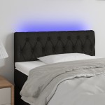 vidaXL Tăblie de pat cu LED, negru, 90x7x78/88 cm, textil