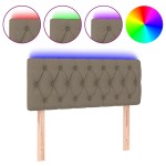 vidaXL Tăblie de pat cu LED, gri taupe, 90x7x78/88 cm, textil