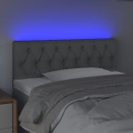 vidaXL Tăblie de pat cu LED, gri deschis, 100x7x78/88 cm, textil