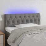 vidaXL Tăblie de pat cu LED, gri închis, 100x7x78/88 cm, textil vidaXL Tăblie de pat cu LED, gri închis, 100x7x78/88 cm, textil