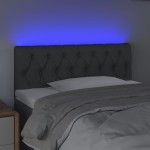 vidaXL Tăblie de pat cu LED, gri închis, 100x7x78/88 cm, textil vidaXL Tăblie de pat cu LED, gri închis, 100x7x78/88 cm, textil