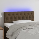 vidaXL Tăblie de pat cu LED, maro închis, 100x7x78/88 cm, textil vidaXL Tăblie de pat cu LED, maro închis, 100x7x78/88 cm, textil