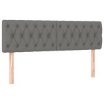 vidaXL Tăblie de pat cu LED, gri închis, 144x7x78/88 cm, textil vidaXL Tăblie de pat cu LED, gri închis, 144x7x78/88 cm, textil