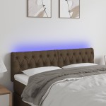 vidaXL Tăblie de pat cu LED, maro închis, 144x7x78/88 cm, textil vidaXL Tăblie de pat cu LED, maro închis, 144x7x78/88 cm, textil