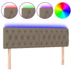 vidaXL Tăblie de pat cu LED, gri taupe, 144x7x78/88 cm, textil vidaXL Tăblie de pat cu LED, gri taupe, 144x7x78/88 cm, textil