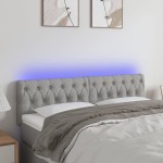 vidaXL Tăblie de pat cu LED, gri deschis, 160x7x78/88 cm, textil vidaXL Tăblie de pat cu LED, gri deschis, 160x7x78/88 cm, textil