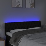 vidaXL Tăblie de pat cu LED, negru, 160x7x78/88 cm, textil vidaXL Tăblie de pat cu LED, negru, 160x7x78/88 cm, textil