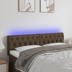 vidaXL Tăblie de pat cu LED, maro închis, 160x7x78/88 cm, textil vidaXL Tăblie de pat cu LED, maro închis, 160x7x78/88 cm, textil