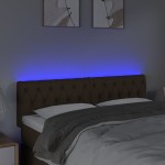 vidaXL Tăblie de pat cu LED, maro închis, 160x7x78/88 cm, textil vidaXL Tăblie de pat cu LED, maro închis, 160x7x78/88 cm, textil
