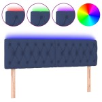 vidaXL Tăblie de pat cu LED, albastru, 160x7x78/88 cm, textil vidaXL Tăblie de pat cu LED, albastru, 160x7x78/88 cm, textil