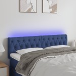 vidaXL Tăblie de pat cu LED, albastru, 160x7x78/88 cm, textil vidaXL Tăblie de pat cu LED, albastru, 160x7x78/88 cm, textil