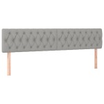 vidaXL Tăblie de pat cu LED, gri deschis, 180x7x78/88 cm, textil vidaXL Tăblie de pat cu LED, gri deschis, 180x7x78/88 cm, textil