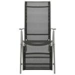 vidaXL Scaune grădină rabatabile, 2 buc, argintiu, textilenă&aluminiu