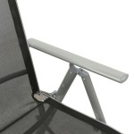 vidaXL Scaune grădină rabatabile, 2 buc, argintiu, textilenă&aluminiu