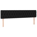 vidaXL Tăblie de pat cu LED, negru, 200x7x78/88 cm, textil