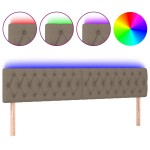 vidaXL Tăblie de pat cu LED, gri taupe, 200x7x78/88 cm, textil vidaXL Tăblie de pat cu LED, gri taupe, 200x7x78/88 cm, textil