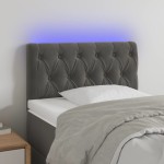 vidaXL Tăblie de pat cu LED, gri închis, 80x7x78/88 cm, catifea vidaXL Tăblie de pat cu LED, gri închis, 80x7x78/88 cm, catifea