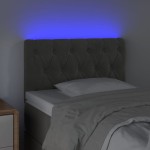 vidaXL Tăblie de pat cu LED, gri închis, 80x7x78/88 cm, catifea vidaXL Tăblie de pat cu LED, gri închis, 80x7x78/88 cm, catifea