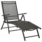 vidaXL Set mobilier de grădină, 3 piese, negru, textilenă și aluminiu vidaXL Set mobilier de grădină, 3 piese, negru, textilenă și aluminiu