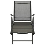 vidaXL Set mobilier de grădină, 3 piese, negru, textilenă și aluminiu vidaXL Set mobilier de grădină, 3 piese, negru, textilenă și aluminiu