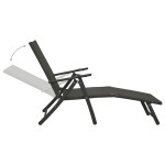 vidaXL Set mobilier de grădină, 3 piese, negru, textilenă și aluminiu vidaXL Set mobilier de grădină, 3 piese, negru, textilenă și aluminiu