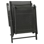 vidaXL Set mobilier de grădină, 3 piese, negru, textilenă și aluminiu vidaXL Set mobilier de grădină, 3 piese, negru, textilenă și aluminiu