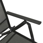 vidaXL Set mobilier de grădină, 3 piese, negru, textilenă și aluminiu vidaXL Set mobilier de grădină, 3 piese, negru, textilenă și aluminiu