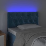 vidaXL Tăblie de pat cu LED, albastru închis, 80x7x78/88 cm, catifea