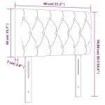 vidaXL Tăblie de pat cu LED, albastru închis, 80x7x78/88 cm, catifea