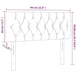 vidaXL Tăblie de pat cu LED, gri închis, 90x7x78/88 cm, catifea