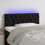 vidaXL Tăblie de pat cu LED, negru, 90x7x78/88 cm, catifea