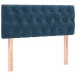 vidaXL Tăblie de pat cu LED, albastru închis, 90x7x78/88 cm, catifea