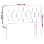 vidaXL Tăblie de pat cu LED, albastru închis, 90x7x78/88 cm, catifea