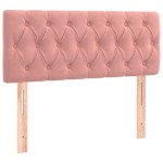 vidaXL Tăblie de pat cu LED, roz, 90x7x78/88 cm, catifea