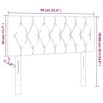 vidaXL Tăblie de pat cu LED, roz, 90x7x78/88 cm, catifea