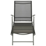 vidaXL Set mobilier de grădină, 3 piese, argintiu, textilenă&aluminiu vidaXL Set mobilier de grădină, 3 piese, argintiu, textilenă&aluminiu