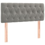 vidaXL Tăblie de pat cu LED, gri deschis, 100x7x78/88 cm, catifea