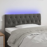 vidaXL Tăblie de pat cu LED, gri închis, 100x7x78/88 cm, catifea vidaXL Tăblie de pat cu LED, gri închis, 100x7x78/88 cm, catifea