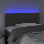 vidaXL Tăblie de pat cu LED, gri închis, 100x7x78/88 cm, catifea vidaXL Tăblie de pat cu LED, gri închis, 100x7x78/88 cm, catifea