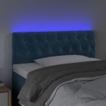 vidaXL Tăblie de pat cu LED, albastru închis, 100x7x78/88 cm, catifea